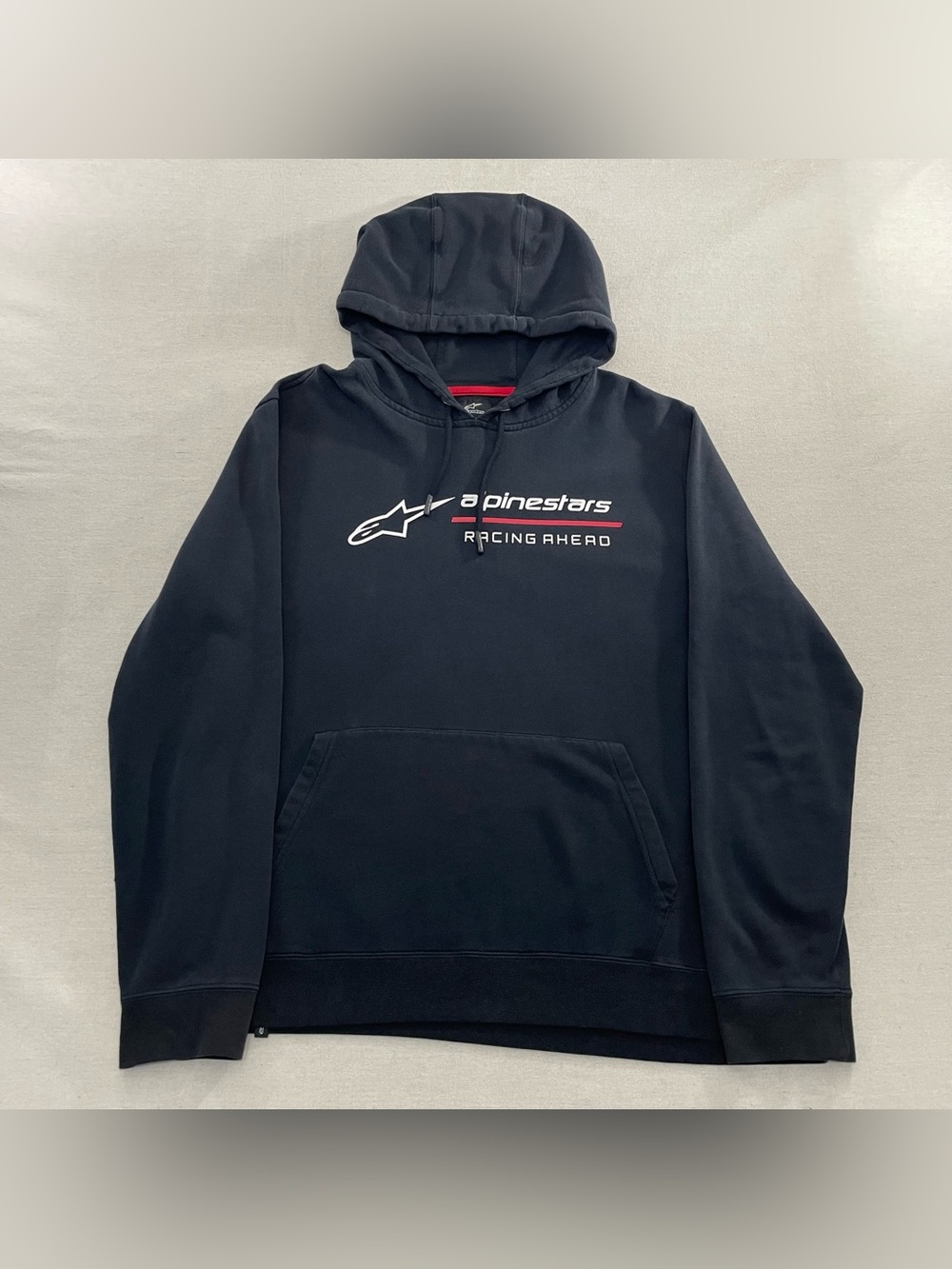 Vintage Alpinestars Hoodie Sweatshirt Men’s XL Black Y2K Motocross MX Racing